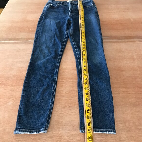 Agolde Nico Skinny Jeans Women 25 Blue High Rise Button Fly Medium Wash Distress - Picture 5 of 14